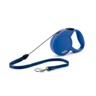 Рулетка Flexi, длинна 5 метров, для собак весом до 20 кг, трос, синяя (Classic Basic 2 M blue)